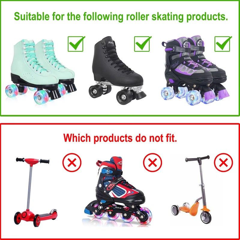 Nattork 8 Pack 82A Light up Roller Skate Wheels 54