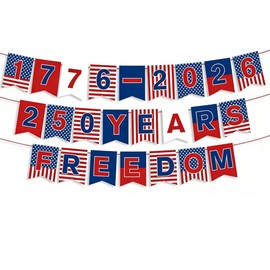 4th of July Banner 1776-2026, Patriotic Party Decorations