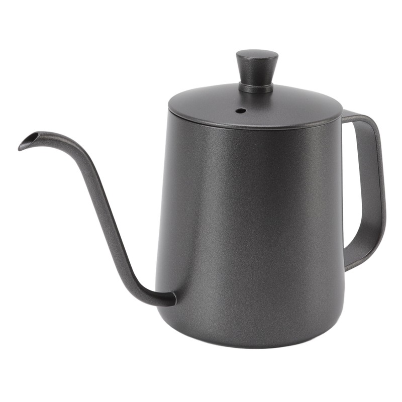 Long Narrow Coffee Kettle Black Stainless Steel Rustproof Small Pour