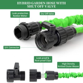 Garden Hose Water Pipe Expandable - 50FT Flexible Water Hose with 7 Function Hose Nozzle, Lightweight Magic Hoses Pipe for Outdoor Gardening Watering Cleaning
