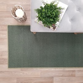Kapaqua Custom Size Teal-Green Solid Plain Rubber Backed Non-Slip Hallway Stair Runner Rug Carpet 31 inch Wide Choose Your Length 31in X 15ft