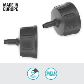 Gardena Micro-Drip-System Tap Connector 4.6 mm (3/16 inch) – Thread 3/4 inch: Adapter for Easy Assembly on a tap (Thread 3/4 inch) (13224-20)