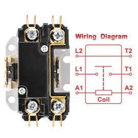 Heschen HVAC Motor Contactor, HSJL-30/1, 1 Poles, 30A, 24VAC 50/60Hz Coil, for Air Conditioner, Heat Pump, Refrigeration Systems, UL Listed
