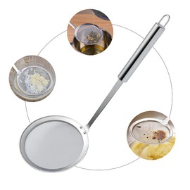 Oil Filter Spoon Stainless Steel Fine Mesh Skimmer Fat Strainers for Cooking Foam Grease Oil Filter (M)