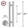 Canzak 72 Inch (1.25" Thick) Brushed Stainless Steel Door Handle