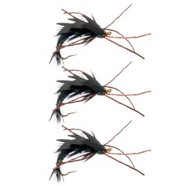 Fly Fishing Flies by Colorado Fly Supply - Slick Stone Stonelfy Fly Fishing Fly Dark- Premium Fishing Lures and Gifts for your Fly Box - Fishing Tackle and Gear - Premium Trout Flies - Hook Size 08 - 3 Pack