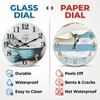 Horizent Silent Wall Clocks for Bathroom,Rustic Style Waterproof Glass Wall