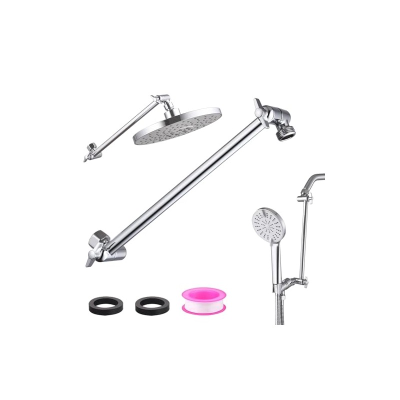 12-Inch Shower Head Extension Arm, Adjustable Shower Extension Arm, Stainless