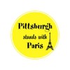 CafePress Pittsburgh Stands with Paris Sticker Sticker (Oval 50 pk)