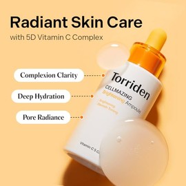Torriden - CELLMAZING Vita C Ampoule 1.01 fl. Oz | Mildly Minimizing Sagging Pores and Refining Skin Texture using 5D Vitamin C, a Seaweed Complex, and Panthenol | Korean Skin Care