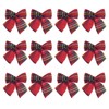12 Pack 8cm Tartan Bows Christmas Tree Decoration Crafting Wedding