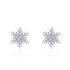 QUKE Women 925 Sterling Silver CZ Crystal Snowflake Shape Pierced