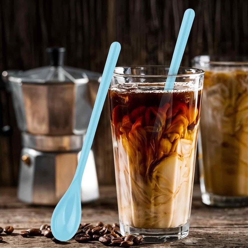 Pack of 10 Coffee Spoons, Long Plastic Spoon, Reusable Plastic