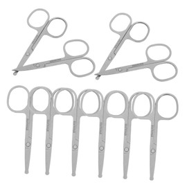 NOLITOY 12pcs Laboratory Scissors Lab Small Scissors for Students Facial Hair Grooming Scissor Metal Silver Stainless Steel