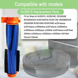Replacement Parts for Shark AI AV2501S AV2511AE AV2610WA AV2501AE RV2502AE RV2400WD RV2610WD AV2510AOUS RV2520AOUS UR250BEOUS UR2500SR rv2410wd AI Ultra 2- in-1 Robot Vacuum,2 Pack Main Brush
