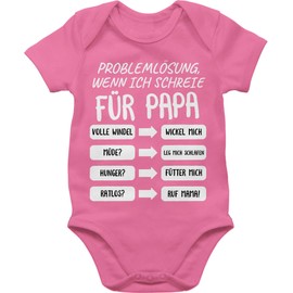 Shirtracer - Baby Bodysuit Boy Girl - Gift for Father's Day - Problem Solving When I Scream for Dad White, 2 Pink