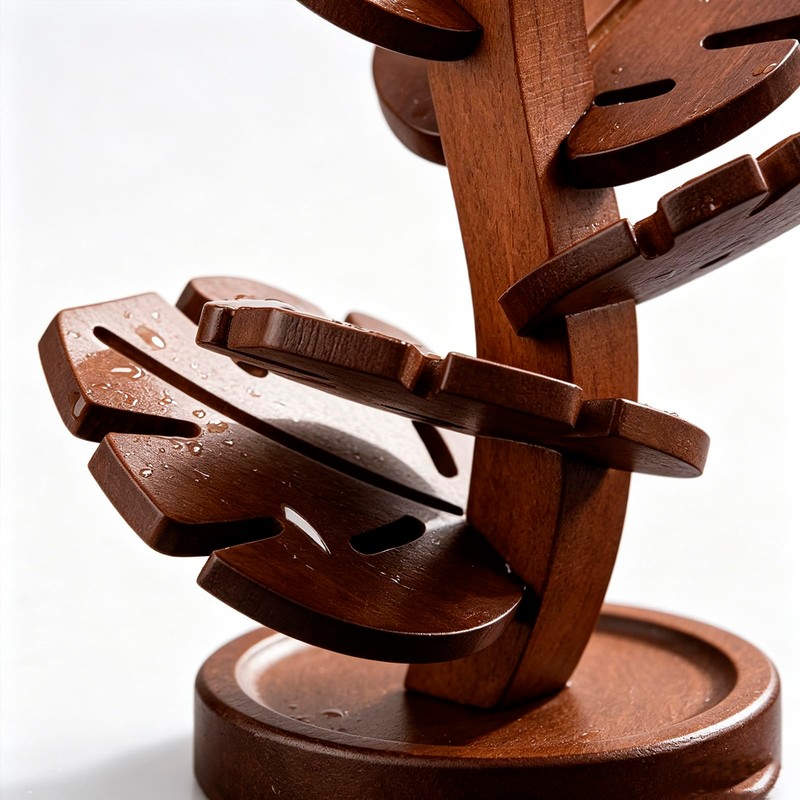7-Piece Tree Trivet Set with Storage Stand for Hot Dishes,
