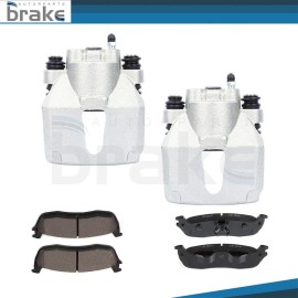 Bator 2X Rear Brake Calipers & 4X Ceramic Pads For 2003-2011 Lincoln Town Car