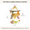MACKENZIE-CHILDS Butterfly Garden Enamel Canister, Pretty Kitchen Storage Container with