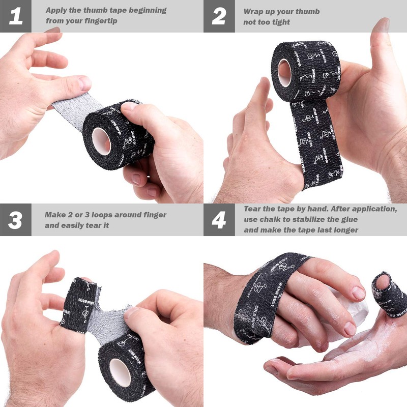 WARM BODY COLD MIND Premium Lifting Thumb Tape for Weightlifting,