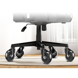 COMHOMA 5PCS Office Chair Wheels, Upgraded Heavy Duty Caster Wheel for Gaming Chairs, 4.5 Inch Smooth & Silence Rubber Wheels Fits Most Chair Replacement, Safe Casters for All Floor Carpet