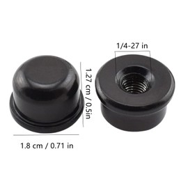 hhfvvda4-Pack Black Solid Metal Lamp Finials Caps, 1/4-27 Threaded Lamp Shade Holders for Harp, Decorative Screw Cap Knobs for Table Lamps Floor Lamps DIY Projects, Heavy-Duty Easy Installation