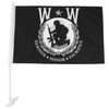 Armycrew Wounded Warrior Military Car Flag with Plastic Hole - BLACK