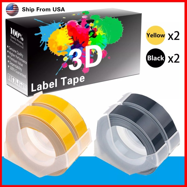 For Dymo (2Yellow+2Blac