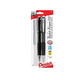 Pentel Twist-Erase III Automático Lápiz con 1 Recambio Borrador, Assorted barriles, 1 Pack
