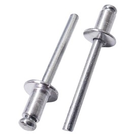 SKIR'CO Pack of 100 Aluminium Blind Rivets 6.0 x 10 mm Steel Mandrel Pop Rivets Dome Head DIN 7337 Rivets