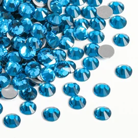 Beadsland 2880pcs Flat Back Crystal Rhinestones Round Gems for Nail Art and Craft Glue Fix, Indicolite, SS20,4.6-4.8mm