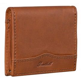 Benthill Genuine Leather Coin Purse - Viennese Box for Coins - Leather Coin Purse, brown, coin purse