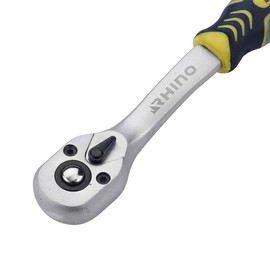 Rhino 9372 Ratchet Socket Wrench Reversible Made of Steel (Chrome Vanadium) - 1/4" Drive Square High Quality