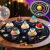 24 PCS Space Astronaut Cupcake Ring Toppers