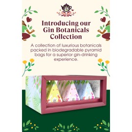 English Tea Shop Organic Gin Botanicals - 12 Pyramid Tea Bags Gift pack with 3 different Natural Botanical Blends