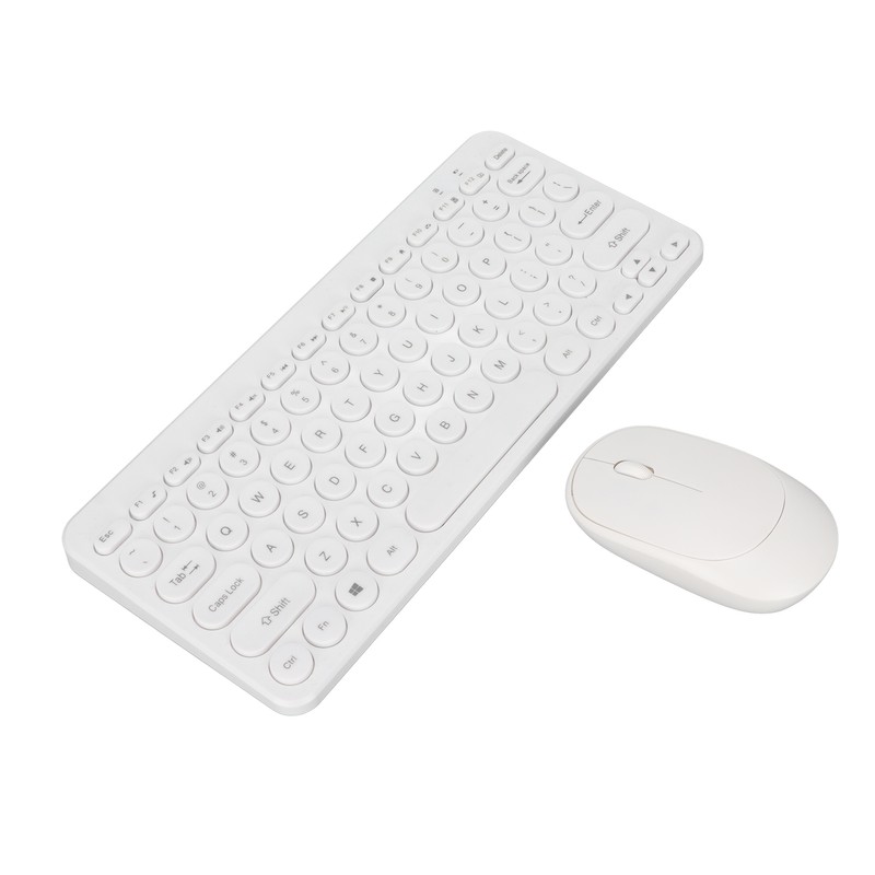 Keyboard Mouse Combo 2.4G Wireless Round Keycaps Ergonomic Design Silent