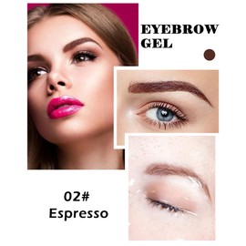 Waterproof Tinted Eyebrow Gel Kit- 2Pcs Espresso Tinted Thickening Eyebrow Glue with Brow Brush, Brow Fast Sculpt, Long Lasting Eye Makeup, Brush to Fill in Eyebrows and Cover Gray Hair for Women-02#
