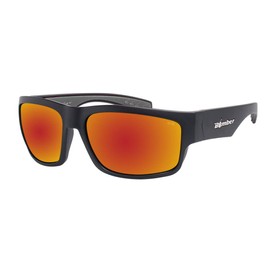 Bomber Tiger Safety Sunglasses with Matte Black Frame, Red Mirror Lens , Safety Sunglasses - TR103-RM