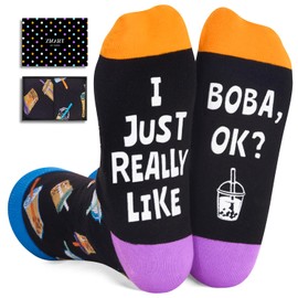 Zmart Boba Gifts for Women Men - Boba Lover Gifts Drinker Gifts, Teen Girls Boba Socks