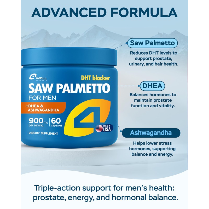 Improved Complex Saw Palmetto for Men & Prostate Health Supplements