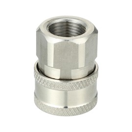 Hihaha Pressure Washer Coupler/Outer Female Washer Gun Adapter Universal for Car/Durable Stainless Steel 3/8" / 1 Pcs Silver Tone