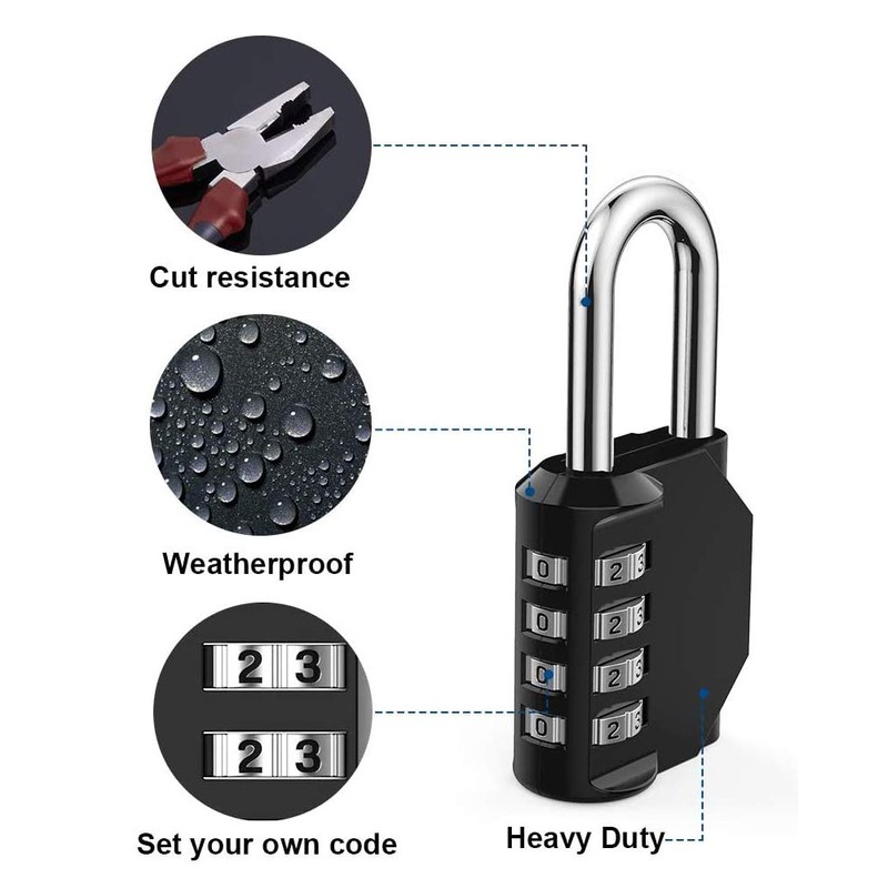 Combination Lock Resettable 4 Digit Padlock with Combination, AIHYTU Waterproof