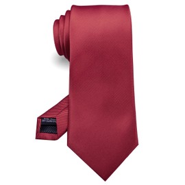 RBOCOTT Silk Crimson Tie Business Wedding Formal Necktie for Men (Crimson)