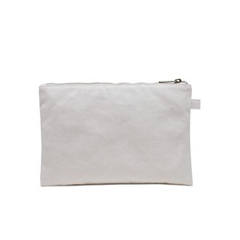 Large Cosmetic Pouch Canvas Zipper Travel Makeup Pouch Organizer Pen Pencil Stationery Case Bag 10.6"X 7.5"(Beige)