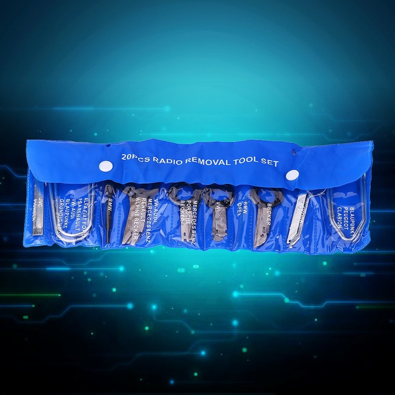 Keenso 20pcs Herramientas de Extracción de Radio,Llaves Estereos Kit de