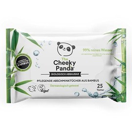 The Cheeky Panda - Bamboo make-up wipes - pack of 25 - unscented - dermatologically tested - biodegradable - FSC certified cleaning wipes for sensitive skin