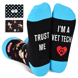 HAPPYPOP Vet Tech Gifts for Women Men - Veterinary Veterinarian Gifts for Men Veterinary Technician Gifts Vet Tech Week Gifts, Veterinary Veterinarian Socks