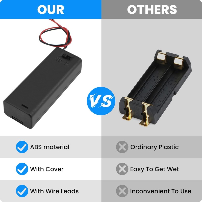 SDTC Tech 1 x 1.5V AA Battery Holder with Wires,