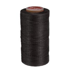 sourcing map Flat Leather Sewing Waxed Thread, 200m / 219 Yards Polyester Wax String, 210D Wax Stitching Cord for Leather Crafts, Bookbinding, Bracelets Braided, Dark Brown