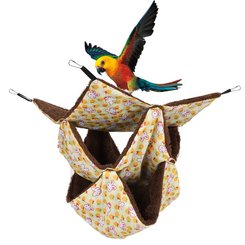 Small Pet Warm Hanging ThreeLayer Hammock Sleeping Bag Cage for